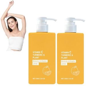 Kurkuma & Vitamine C Gezichts- en Lichaamsmoisturizer Lotion,Kurkuma Body Lotion,Anti-Aging Huidverstevigende & Verhelderende Crème,Moisturizer voor Droge Huid - Verwijderen van Donkere Vlekken (2pcs)
