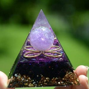 Amethist piramide,Bol bloem stijl,Natuurlijke Crystal piramide helende steen energie spirituele Chakra Reiki meditatie