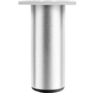 4 stuks metalen meubelpoten zwart zilver aluminium bankvoeten for vervangende salontafel verstelbare badkamerkastvoeten Cheerfully (Color : 4pcs-Silver-12cm)