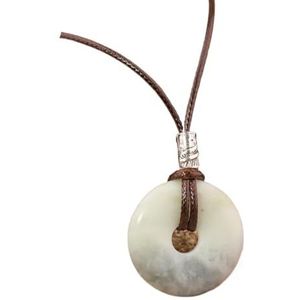 Crystal Pendant Necklace For Women Natural Amethyst Lapis Tiger Eye Stone Leather Necklace Fashion Jewelry (Color : Feicui Jade)