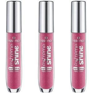 essence extreme shine volume lipgloss, 13, roze, glanzend, stralend fris, doorschijnend, olievrij, zonder parabenen, 3-pack (3x5ml)