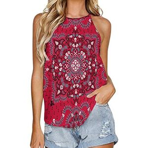 Paisley Skulls And Bone dames tanktop zomer mouwloze T-shirts halter casual vest blouse print t-shirt 2XL