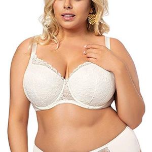 Gorsenia K483 Peony Ecru Off White Lace Padded Underwired Full Cup Bra 70H