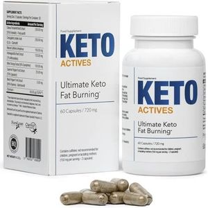 KETO ACTIVES Premium - de beste - 100% natuurlijke ingrediënten, enorme vetverbranding, verwijdering van lichaamsvet op taille, heupen en benen, 60 capsules