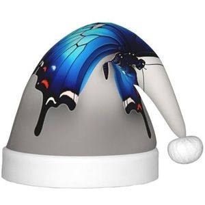 SSIMOO Blauwe Vlinder Heerlijke Kinderen Pluche Kerstmuts - Vakantie Decoratieve Hoed Voor Feesten, Feestelijk Plezier En Meer