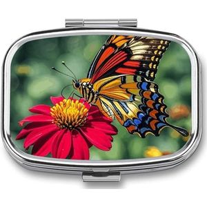 Mooie Kleurrijke Vlinders Pillendoos Pil Case Leuke Pil Organizer Pil Houder Geneeskunde Pil Organizer Pil Container Dagelijkse Pil Organizer Kleine Pillendoos Pil Case voor Portemonnee Pocket