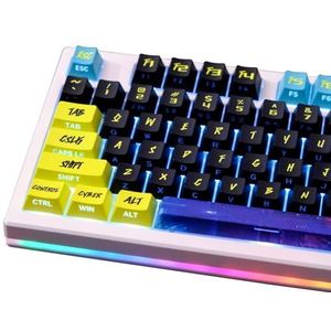 ZXMICYFA PBT Keycaps - Zijbedrukte Keycaps-set, 135 toetsen Double Shot Shine door aangepaste toetsdoppen, Cherry Profiel Toetsenbord Keycaps voor Cherry MX-schakelaars Mechanische Toetsenborden