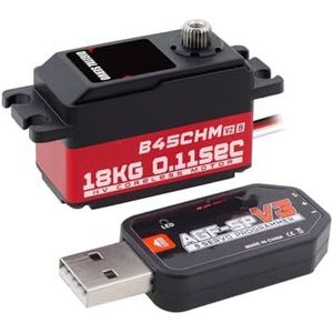 SOEWGAIJI Coreless Motor B45CHM V2 18 kg Hoge Koppel Programmeerbare 180 Graden Digitale Laag Profiel Servo voor 1/12 (B45CHM V2 set2)