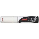 uni-ball 186401 - Raam- en krijtmarker UNI CHALK PWE-8K, 8 mm, wigvormige punt, wit, 1 stuk