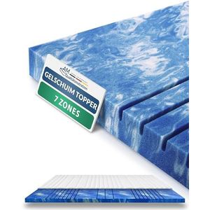 AM Qualitätsmatratzen - 7 Zone Deluxe Gelschuim Topper 180x210cm (SG50) - Premiumhoogte 8 cm - Memory foam mattress topper 180 x 210 8cm - TENCEL Lyocell tijk - Zacht en aanpasbar - Made in Germany
