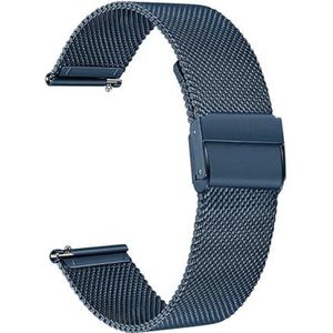 EDVENA Milanese Roestvrijstalen Horlogeband Compatibel Met Garmin Vivomove HR 3 3S / Vivoactive 4 4S 3 / Venu 2 2S Sq/Luxe Stijl Horlogebandriem (Color : Blue, Size : Vivoactive 4S)