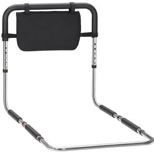 HOMCOM Steunstang, bed, veilige barrière, verstelbare handgreep, 5 hoogtes, opbergtas, 87 x 51,5 x 45 - 55 H cm