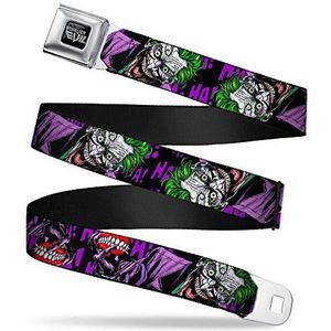 Riem voor heren met gesp, Detective Comics Joker Tanden Houden Probleem 23.1 Cover Pose/Ha! Ha! Ha! Zwart/Paars, 1.5"" Wide, 32/52"" Long