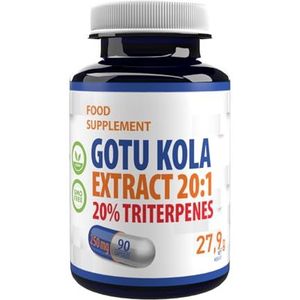 Gotu Kola 5.000mg Equivalent (250mg 20:1 extract) 90 veganistische capsules, 20% Triterpenen