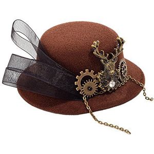 BLESSUME Steampunk dames versnellingsbak mini hoed gothic cilinder haarspeld (I)
