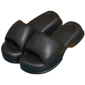 fengqingyunyan0304 Slide, zomerpantoffels voor dames, zachte pantoffels met dikke zool en koel comfort, per donne e uomini, Zwart, 38 EU