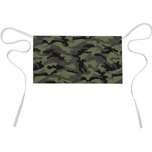 Legergroene Camouflage Taille Schort met 3 Zakken Waterdichte Server Schort Korte Half Schorten Bib Voor Keuken Restaurant