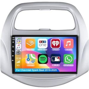 Android 15.0 2 Din Autoradio 9"" Touchscreen Auto Stereo voor Chevrolet Spark Beat 2018-2020 met Draadloze Carplay Android Auto GPS navigatie AHD Omgekeerd beeld Stuurwielbediening(S-1(2G+32G))