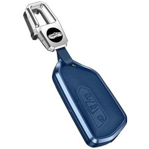 Autosleutel beschermhoes Metalen Lederen Autosleutel Case Cover Shell Voor Golf 8 MK8 ID-4 ID-6 Voor Octavia A8 Voor Leon FR MK4 Voor Sleutel Shell(Blue Set)