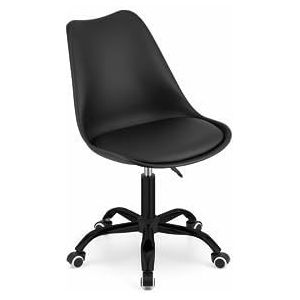 VBChome Bureaustoel, zwart, draaiend, met hoog geregeld, computerstoel, werkstoel, kinderkamerstoel, eenvoudige montage, stoel van polypropyleen en kussen van eco-leer