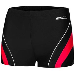 Aqua Speed Swimtrunks for Men tight | Swimtrunks short | Swimming Trunks Men I UV modern swimwear black | Sport Swimwear I Training Watersports I Dennis, Gr. L,16/Black red