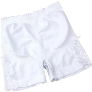 Ijszijde broeken, katoenen broeken, naadloze damesbroeken, kant for veiligheidsbroeken, zomer dames for veiligheidsbroeken (Color : White, Size : One Size(40-80kg))