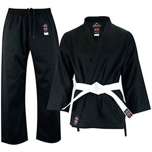 Malino Student Karate Pak Uniform Voor Kinderen 7oz PolyCotton met Gratis Riem Kleur Zwart Maat 0000/100, Zwart, 0000/100