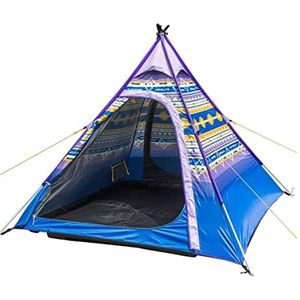 Tent voor Camping Piramidevorm Tent 3 Persoons Gemakkelijke Opstelling Waterdichte Zonnebrandcrème Coating Aluminium Staaf Instant Tent Wandeltent Campingtent (Color : Blue, Size : 220 * 220 * 180cm)