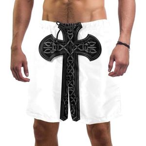 Boardshorts voor heren, klassieke vorm van een kruis, sneldrogende badmode, strand, vakantie, feest, bermuda, zwemmen, grote broek, Klassieke vorm van een kruis, L