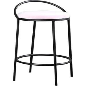 Barkrukken Moderne minimalistische barstoel smeedijzeren hoge krukken barkrukken for thuis ontbijt bar keukens, zithoogte: 65 cm Meubilair (Color : Pink)