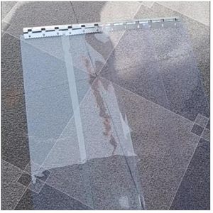 PVC koelstrookgordijndeur, transparante schuifgordijnen van kunststof, transparante PVC waterdichte deurgordijnset, winddicht en waterdicht scheidingsdeurgordijn(225x250cm/88.58x98.43in)