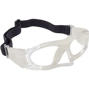 Sportveiligheidsbril, Oogbescherming Elastisch Basketbal Sportbril Gebogen Pasvorm Verstelbare Hoofdband Slagvast voor Fietsen (WHITE)