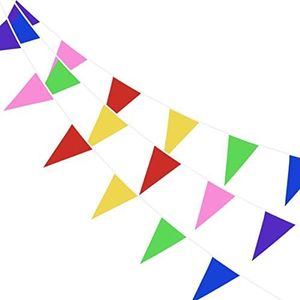 Gekleurde Slingers Verjaardag Versiering Gekleurd Vlaggenlijn Feest Decoratie Vlaggetjes – 10 Meter