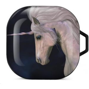 White Buck Eenhoorn's Horn Oordopjes Hoesje Compatibel met Samsung Hard Shell Beschermhoes Zwart-Stijl