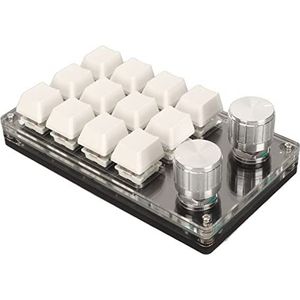 BROLEO Mini Toetsenbord 12 Toetsen Mechanisch Toetsenbord Bedraad met 2 Knoppen voor Computer