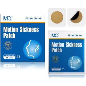 MQ Bewegingsziekte patch voor auto- en boottochten, cruise- en vliegtuigreizen - voor misselijkheid, duizeligheid en braken door zeeziekte, snelwerken en geen bijwerkingen (28 tellen)