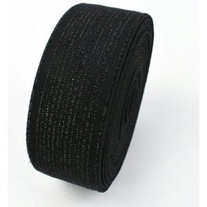 2/5/10M 25/40mm nylon elastische band streep stretch elastiekjes heldere zijde decor broek jurk riem elasticiteit kanten rand tape-zwart-25mm-5 meter