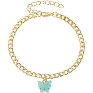 OLACD Vlinder Charm Enkelarmband Strand Enkelbandje Vrouwen Mode Enkelketting, 25, Metaal, Geen edelsteen