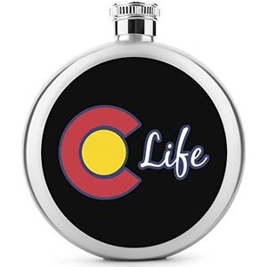 CO Life Colorado vlag roestvrij staal wijnfles voor mannen vrouwen fles draagbare drank fles voor bruiloft reizen