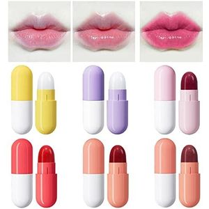 Lip Pillen Lippenstift | Lippenstiftset voor meisjes,Pillen Lipstick Langdurige Nude Red 24 uur verblijf op Matte Lipstick Bulk en Lip Liner Set Ytger