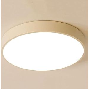 LONGDU Scandinavische moderne LED-plafondlamp rond dimbare plafondlamp inbouw plafondlamp for slaapkamer kantoor trap hotel woonkamer keuken(Color:White,Size:50CM)