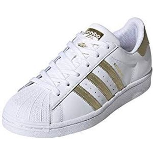 adidas Originals Women's Superstar Shoes Sneaker, White/Gold Metallic/White, 10