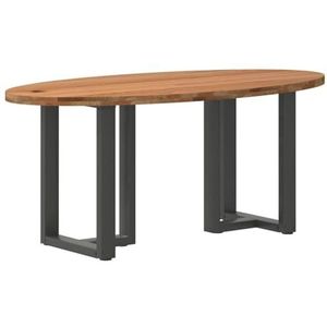 vidaXL Eettafel 180x90x74 cm ovaal massief eikenhout lichtbruin, eetkamertafel, restauranttafel, bureau, keukentafel, eetkamermeubilair, werktafel