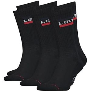 Levis Unisex Sokken Regular Cut 120SF SPRT LT 3 Pack, zwart (003), 35/38 EU
