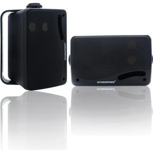 STUDIOFINIX Waterdichte outdoor luidspreker, bekabeld, 3,5 inch, 3-weg, 200 W, Surface Marine & Wall Mount luidspreker, heavy duty ABS grill, geschikt voor huis, boot, zwembadzijde, terras (zwart)