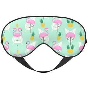 Roze Flamingo Ananas Afdrukken Veelzijdige Rest Helper, Zacht Slaap Oogmasker Dubbelzijdig voor Yoga, Camping, Zacht Slaap Oogmasker
