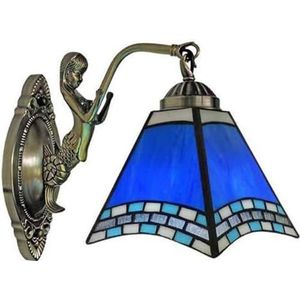 Tiffany Stijl Wandlamp, Mediterrane Glazen Wandlamp, Ingebouwde Installatie LED Spiegellamp, Geschikt Voor Woonkamer/slaapkamer/laan/bar/café É