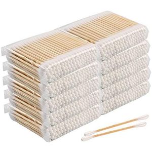 Bamboe Katoen Buds - Organische Houten Oor Swabs - 1000 Stuks - Wit