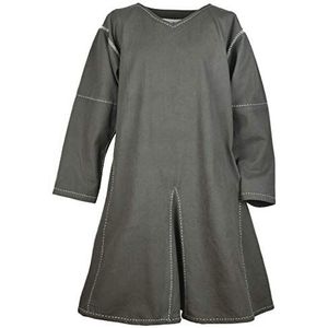 Battle-Merchant | Middeleeuwse tuniek Askur | LARP Viking-kleding van katoen voor heren wijnrood/olijfgroen/zwart S/M/L/XL/XXL, olijfgroen, S