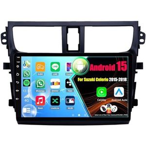 Android 15 2 Din Autoradio 9in Auto Stereo voor Suzuki Celerio 2015-2018 met Draadloze Carplay Android Auto Bluetooth GPS Navigatie(4Core(2+32GB))